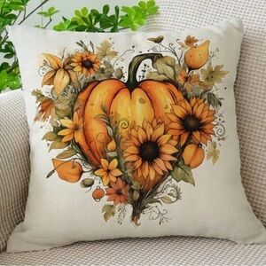 PUMPKIN FLORAL Pillow Cover